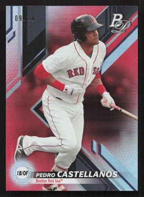 2019 Bowman Platinum Pedro Castellanos Top Prospects Red #/10 #TOP-87 Card - Image 1 of 2