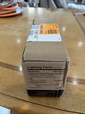 Energetic Lighting Dimmable 6 Bulbs 500 Lumens Clear 5000k E12 Base - Image 1 of 4