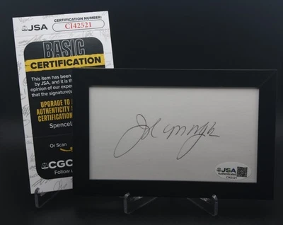 JOE MORGAN Signed Index Card JSA COA - FRAMED - JSA AUTHENTICATED - Image 1 of 3