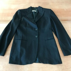 Emporio Armani Blazer Women 6 Black Single Breasted Wool Blend Long Sleeve - Picture 1 of 13
