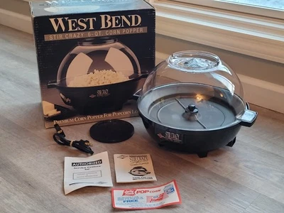 West Bend Stir Crazy 6 Quart Hot Oil Popcorn Popper Model 82306 New Open Box - Image 1 of 4