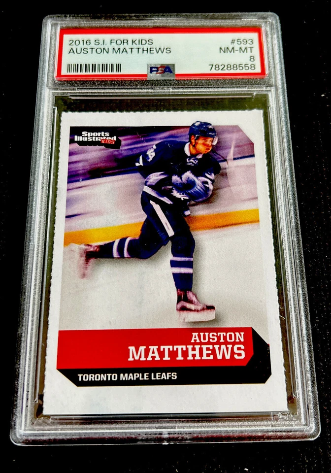 AUSTON MATTHEWS ROOKIE Maple Leafs 2016-17 Sports Illustrated for Kids SI PSA 8 - Image 1 of 2