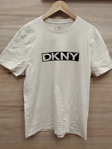 DKNY T-Shirt White Big Logo Mens Size L - Picture 1 of 5