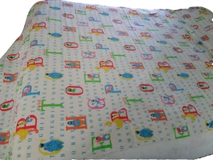 Sesame Street Alphabet Twin Flannel Flat Sheet 100% cotton Stevens - Picture 1 of 6