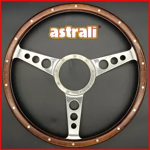 15" Dished Classic Car Wood Rim alloy spoked Steering Wheel Suits Moto-Lita Hub - Picture 1 of 8