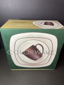 Noritake Colorwave Marrón Chocolate 4 Piezas Ajuste Nuevo en Caja Platos Cuadrados Taza Tazón - Imagen 1 de 11