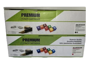 (2) Premium Toner Cartridges HP LaserJet Pro AM-HF500XK Black/Magenta - NEW - Picture 1 of 3