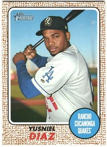 2017 Topps Heritage Minor League Yusniel Diaz Rancho Cucamonga Quakes #36 - Picture 1 of 2