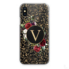 Personalised Initial Phone Case Heart/Crown Clear Hard Cover For Apple Iphone Xs