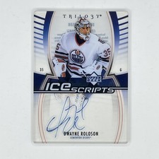 2006 Upper Deck Trilogy Ice Scripts Dwayne Roloson Auto #IS-DR Edmonton Oilers