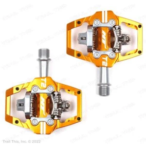 HT Components T2 Eduro Race Bike Style Bicycle CrMo Pedals - Orange - Picture 1 of 1