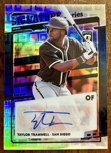 Donruss Optic Taylor Trammell 2020 serie firma automática azul Prizm/25 béisbol - Imagen 1 de 2
