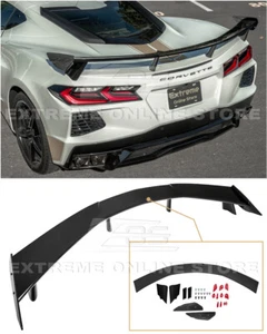 For 20-Up Corvette C8 | CARBON FLASH Rear Wing Spoiler & CARBON FIBER Winglet - Picture 1 of 12