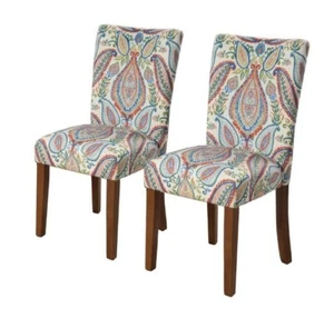 Parson Side Kitchen Dining Chairs Set of 2 Multi Color Comfortable Upholstered - Picture 1 of 6