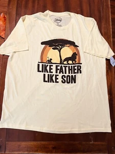 NWT Disney's The Lion King T Shirt Like Father Like Son XXL Yellow - Picture 1 of 10