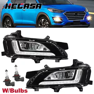 For 2019 2020 2021 Hyundai Tucson LED Fog Lights Front Bumper Lamps with DRL - Picture 1 of 22