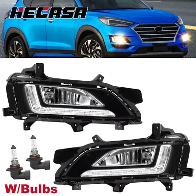 For 2019 2020 2021 Hyundai Tucson LED Fog Lights Front Bumper Lamps with DRL - Image 1 of 4