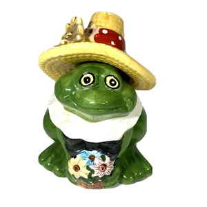 "Plantador de ranas de cerámica Giftco vintage 6"" amor caprichoso" - Imagen 1 de 8