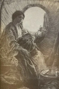 1910 Vintage Magazine Illustration A Madonna Of The Prairies by F V R Ivory - Picture 1 of 2