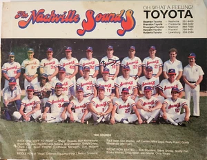 NASHVILLE SOUNDS 1985 Baseball Team Bild gesponsert von Toyota signiert von einem - Bild 1 von 3