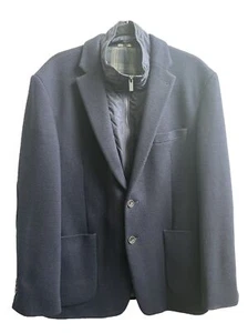 Joseph Abboud Blau Wollmischung Jacke Reißverschluss Einsatz 42 Kurz Ellenbogen Patch Slim Fit - Bild 1 von 13
