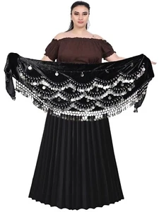 Bauchtanz Samt Hüftschals 5 schwarz und 5 verschiedene Farben - Sonderangebot - Bild 1 von 2
