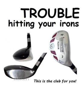iDRIVE RESCUE Hybrid made Regular Flex taylor fit #2 Iron Wood 16° STEEL SHAFT - Picture 1 of 2
