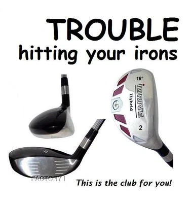 iDRIVE RESCUE Hybrid made STIFF Flex taylor fit #2H Iron Wood 16° STEEL SHAFT S - Image 1 of 2