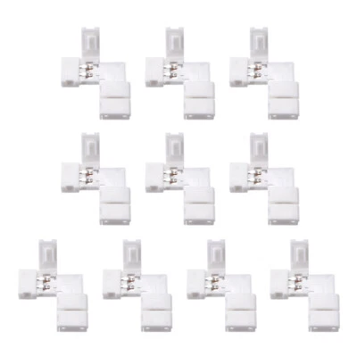 8mm 2P Conector Esquina En Forma L Para Tira Luces Led Un Solo Color 3528 10Pcs - Imagen 1 de 3