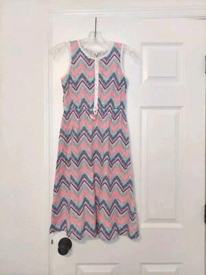 Oshkosh B'Gosh Girls Cotton Pink Sleeveles Dress, Size: 12 - Image 1 of 4