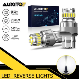 2X 7443 7440 LED 6500K Reverse Backup Brake Tail Stop Parking Light Bulbs CANBUS - Foto 1 di 16