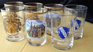 7 x Vintage Weinprobierglas Guldental Aachen Würzburg Konvolut - Bild 1 von 4