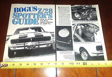 1967 1968 1969 CAMARO Z28 BOGUS SPOTTER'S GUIDE ORIGINAL 1990 ARTICLE