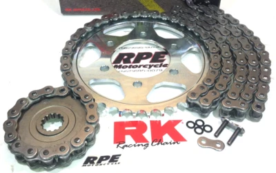 Yamaha YZF-R1 RK ZXW 525 2015-2024 OEM CROMO PLATA kit de cadena y piñones Foto 1 de 4