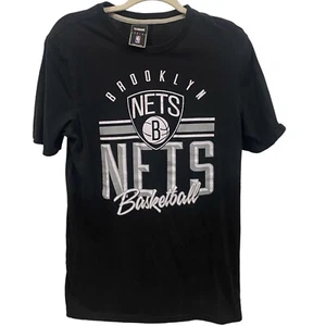 UNK NBA Men's BROOKLYN NETS Black Gray White Short Sleeve T-Shirt MEDIUM - Picture 1 of 6
