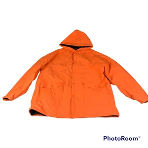 Sports Afield Men’s Large Coat Raincoat Blaze Orange Insulated PVC Hunting Warm - Picture 1 of 10