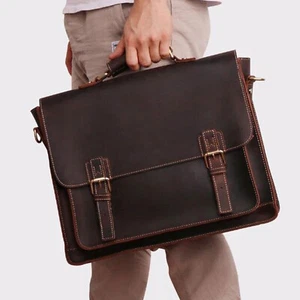 Premium buffalo Leather bag | Computer Buffalo Hunter Leather Laptop Bag - Picture 1 of 23