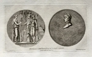 HENRI GRENAUD D'APRÈS PRUD'HON — MÉDAILLE COMMÉMORATIVE DE LA PAIX D'AMIENS - Imagen 1 de 6