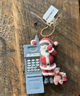 Vintage Kurt Adler Santa On A Flip Phone Christmas Ornament 6 x 3.5 inch Rudolf