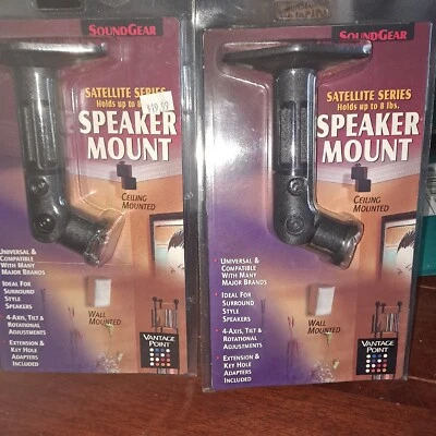 Pair Of Vantage Point SATS-B Universal Satellite Speaker Mount - Black - Image 1 of 4