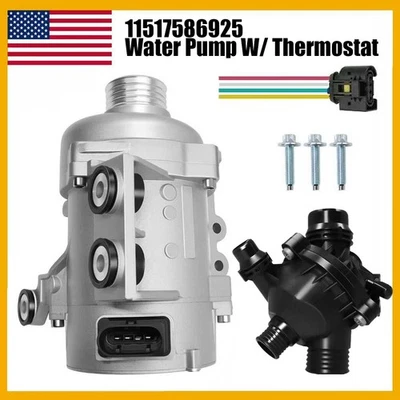 Water Pump W/ Thermostat & Bolt 11517586925# For BMW 128i 325i 328i 528i 530i X3 - Image 1 of 4