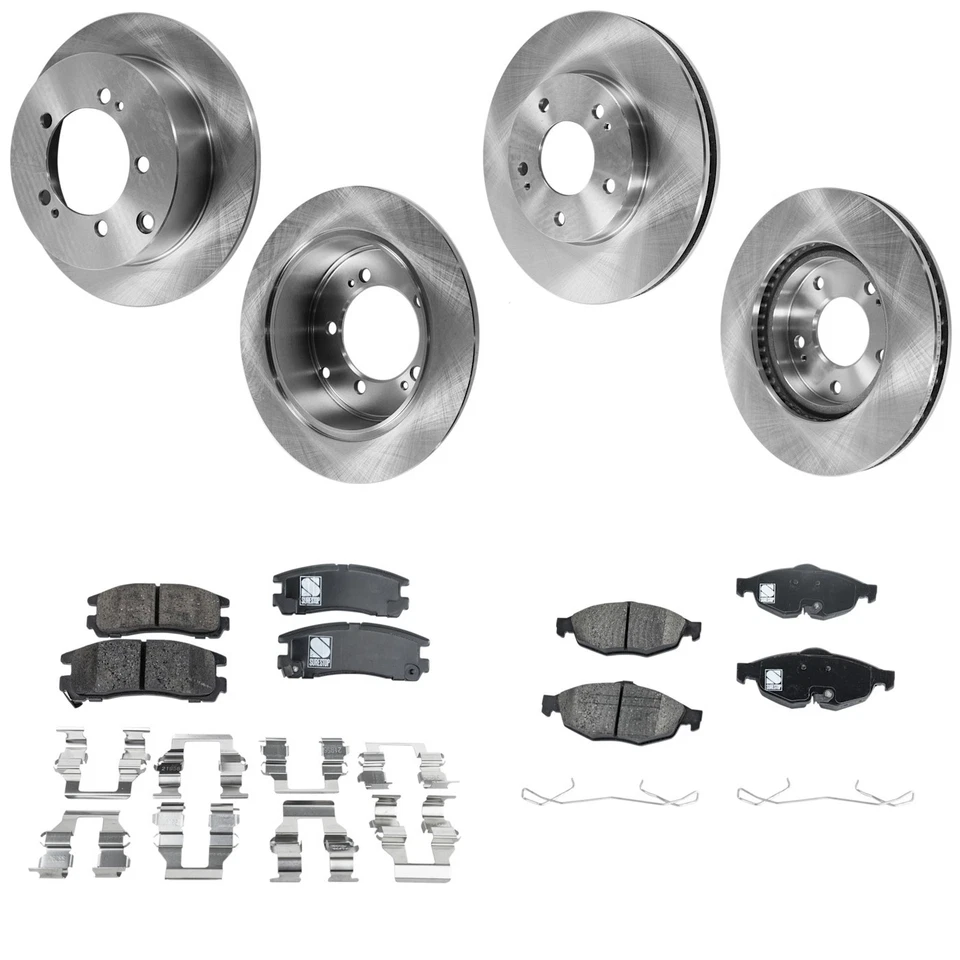 Brake Disc and Ceramic Pad Kit For 2001-2005 Chrysler Sebring Front and Rear Foto 1 de 4