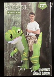Inflatable Dinosaur Costume Adult Riding T-Rex Dress Up Halloween 72” EUC - Picture 1 of 5