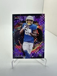 2024 Topps Finest NFL BRENDEN RICE Rookie Purple Checkerboard Refractor /75 - Picture 1 of 3