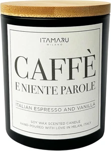 Candela Profumata Artiginale Caffè E Niente Parole, in Cera Di Soia 100%, Con St - Foto 1 di 12