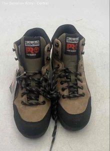 Timberland Mens Brown Black Pro Steel Toe Lace Up Ankle Boots Size 8.5M - Picture 1 of 6