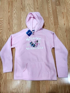 Felpa con cappuccio Disney Topolino e Minnie Winter Wonderland rosa taglia S nuova!! - Foto 1 di 5