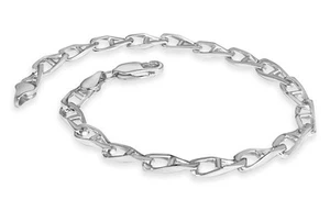 18k White Gold 4mm Anchor Mariner Bracelet, 8", Approx 12.7g - Picture 1 of 3