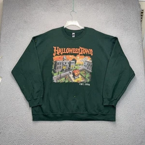 Sudadera Halloweentown Para Hombres 3XL Verde Cuello Redondo Pullover Jersey Halloween DEFECTUOSA - Imagen 1 de 10