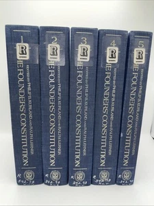 5 Vol Set, The Founders' Constitution, Kurland & Lerner eds (hardcovers, 1987) - Picture 1 of 10
